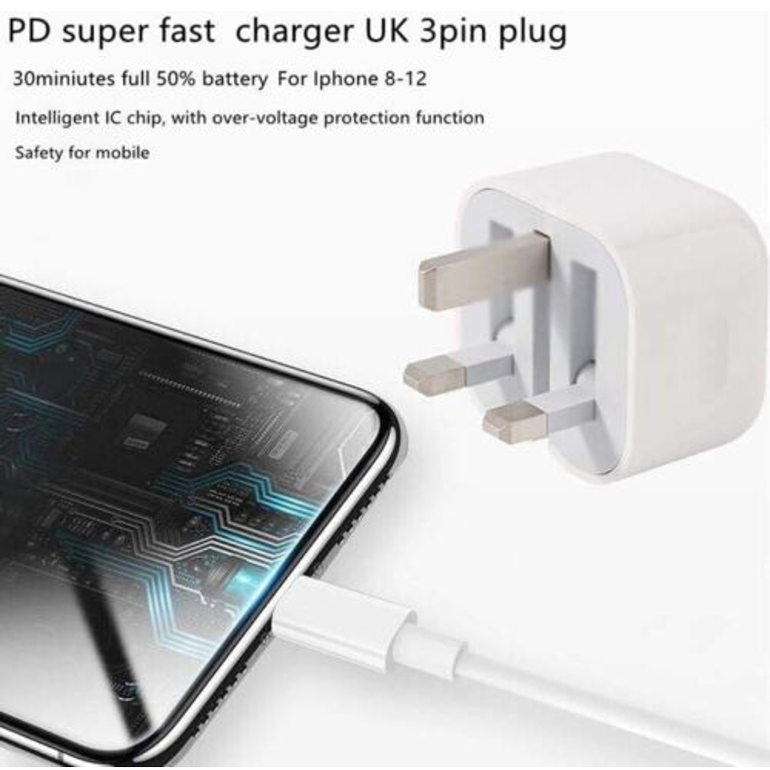 Apple 20W USB-C Power Adapter - iPhone Charger with Fast Charging Capability, Type C Wall Charger. 