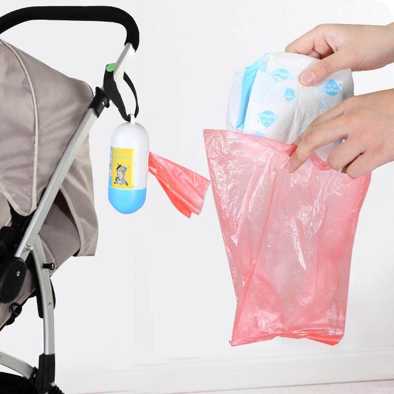 RHS Online 5 Rolls 100PCS Garbage Bags Travel Nappy Bags Baby Diaper Nappy Disposable Rubbish Bag. 