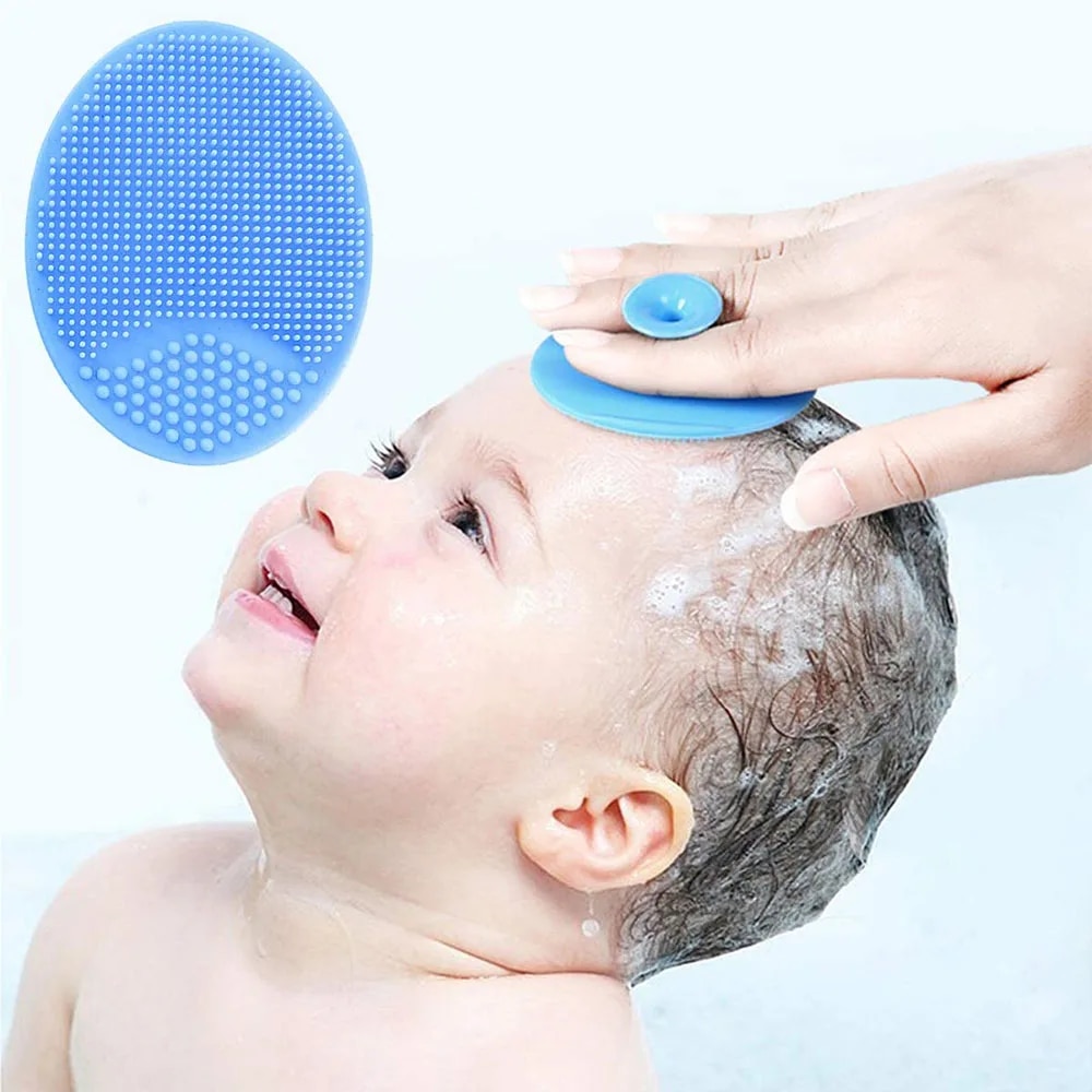 Baby Silicone Bath Brush Cradle Cap Scrubbers Exfoliating and Massaging Brush Scalp Care Scrubber for Hair Care And Body CareBasketball. 