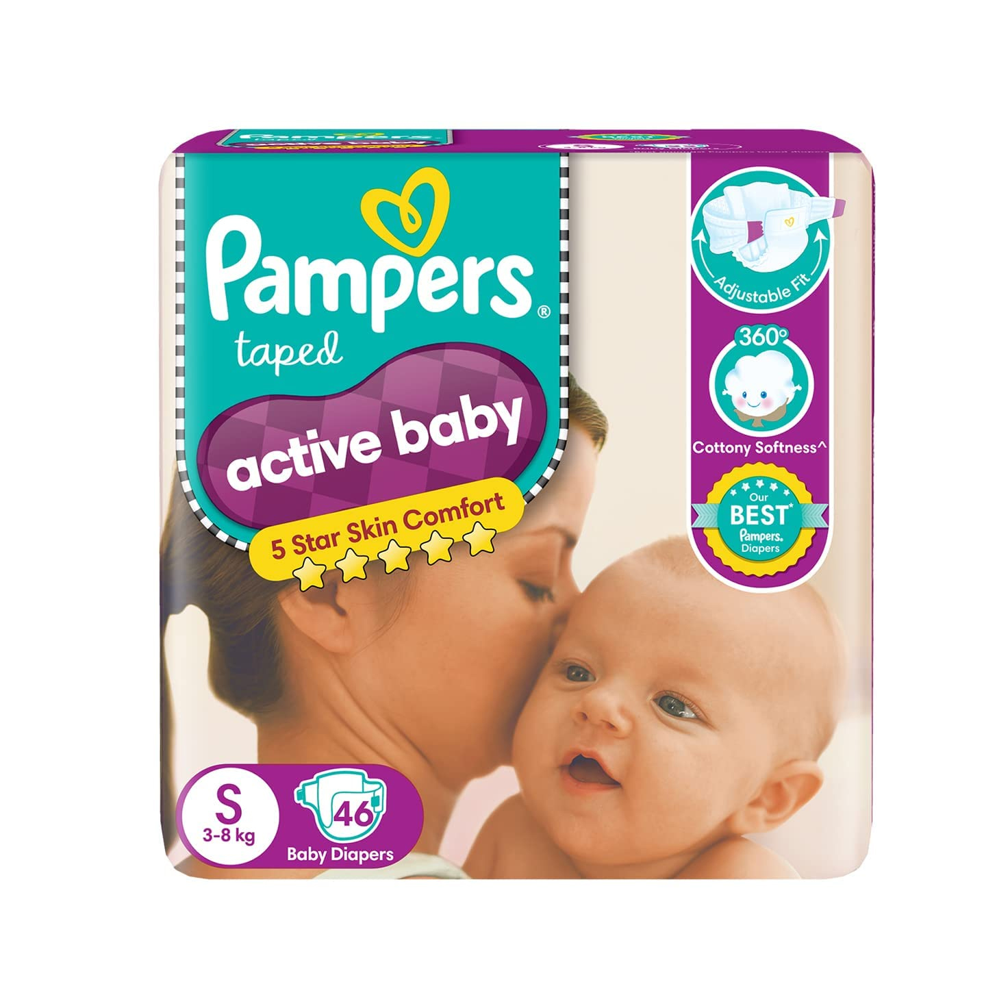 Pampers Baby Diaper Tape Small 46 Pcs