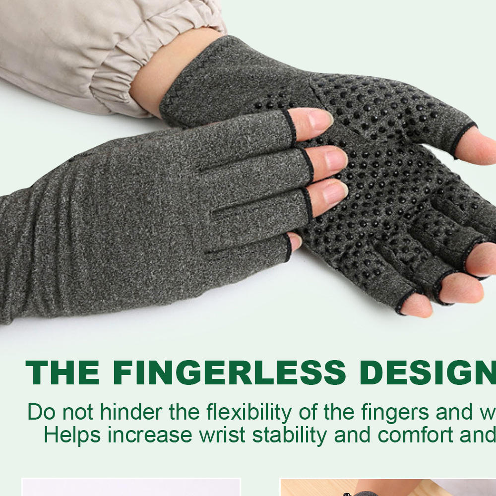 Adjustable straps Joint care gloves Ergonomic fit Lightweight design Elastic fabric Thumb support gloves Breathable material. 