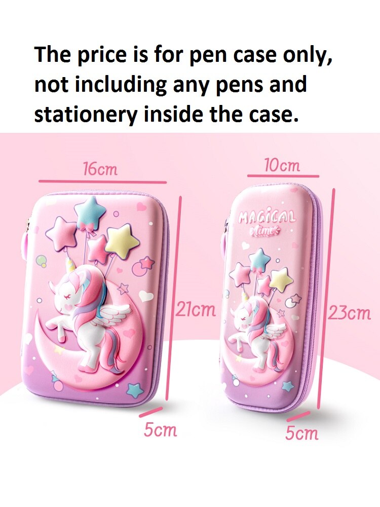 【HOT】 3D Pencil Case EVA Storage Box Lovely Pink Unicorn Cartoon Pen Bag For School Girl Kawaii Stationery Gift Pouch Eraser Holder IN. 