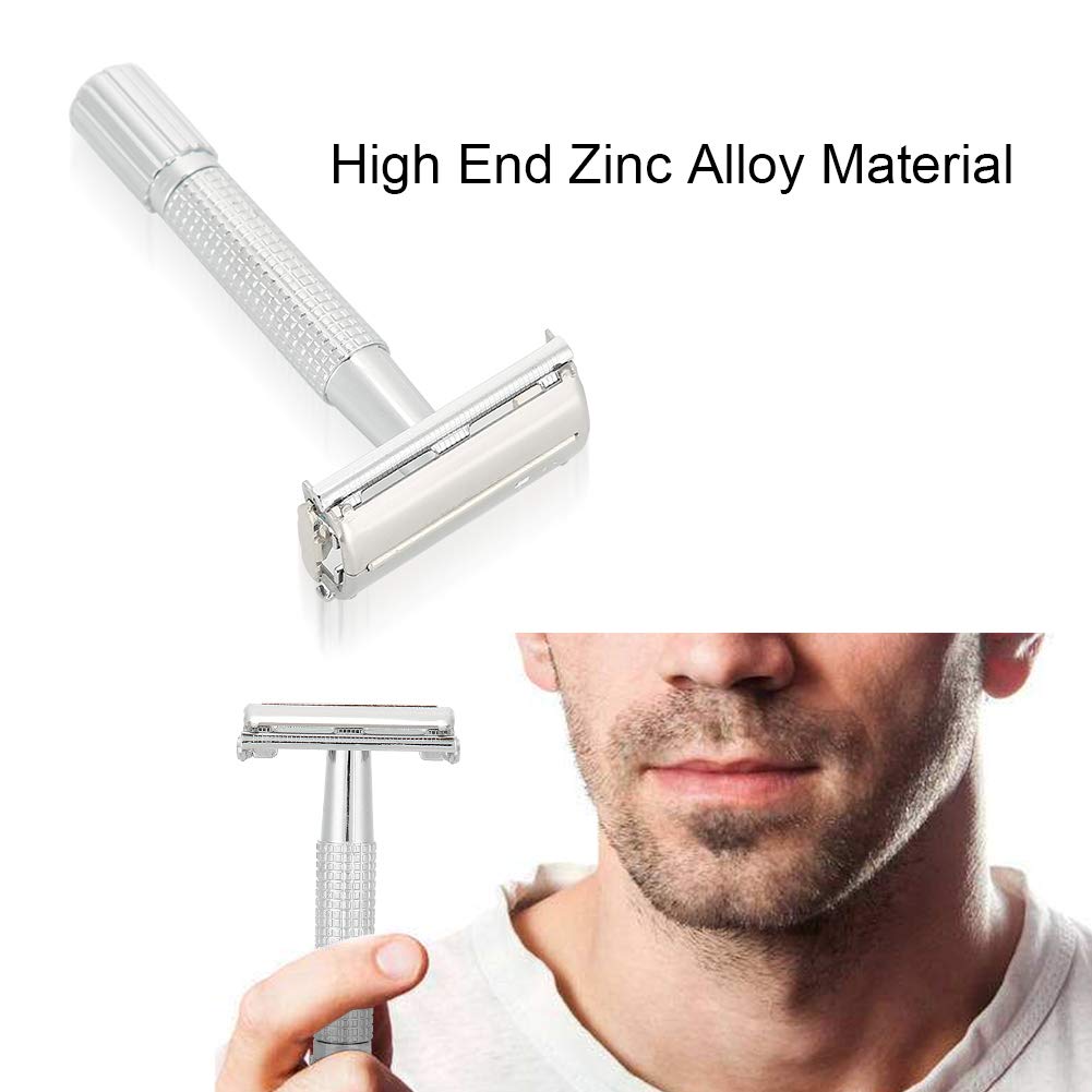 Platinum Bladed Double Edge Razor Kit for Zero Irritation - Stainless ...