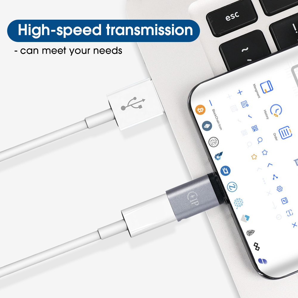 Lightning to Type-C Adapter - USB-C to iPhone Connector for iPhone 14/13 Pro XS. 