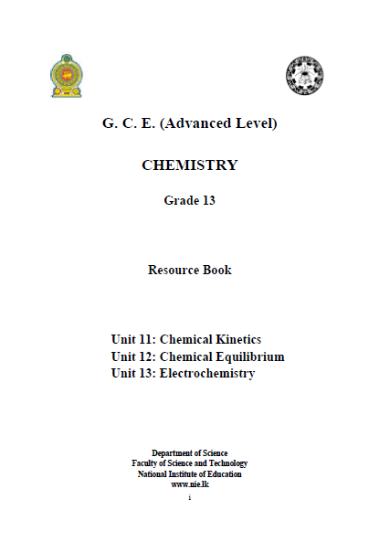 Chemistry Resource Book | Grade 13 | Unit 11-12-13 | English Medium. 