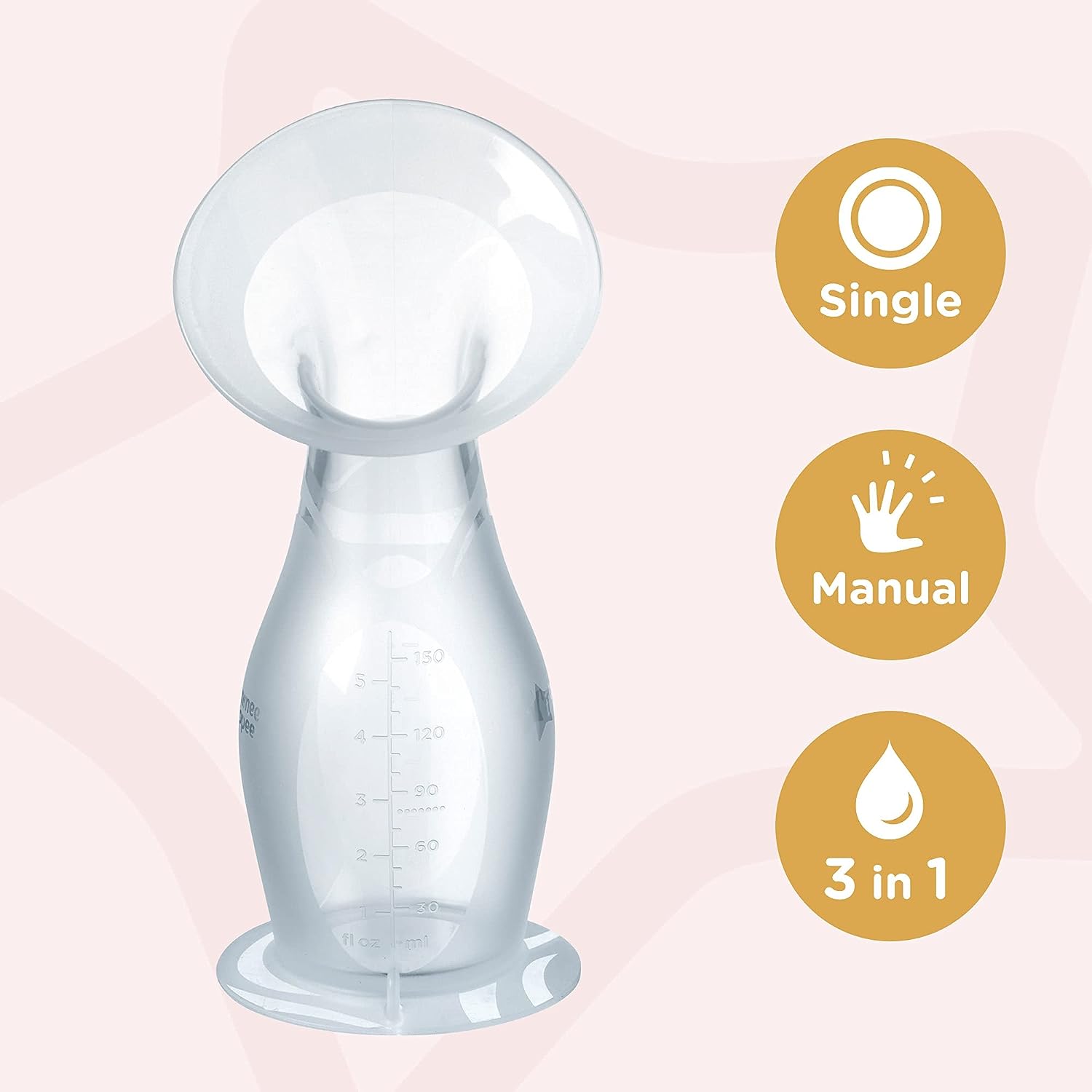 Tommee Tippee Silicone Manual Breast Pump and Let Down Catcher to Express, Relieve or Catch Excess Breast Milk. 