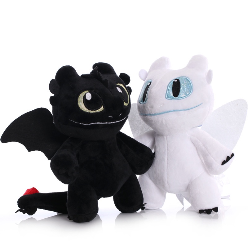 22CM Dreamworks Anime How to Train Your Dragon Plush Doll Light Fury Toothless Night Soft Stuffed Toys for Children Gifts. 