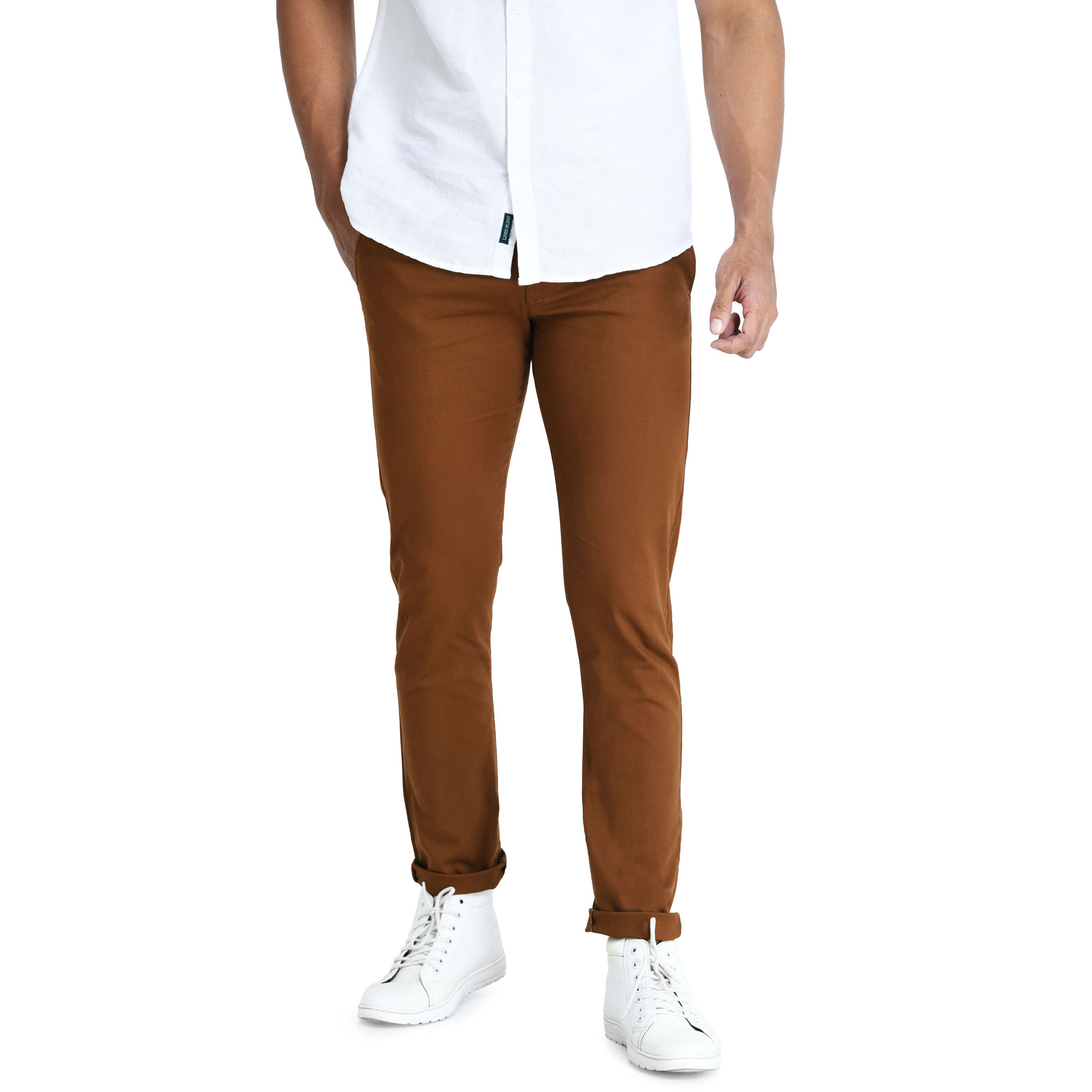 Moose Men’s Slim Fit Chino Pant - Bright Brown | Daraz.lk