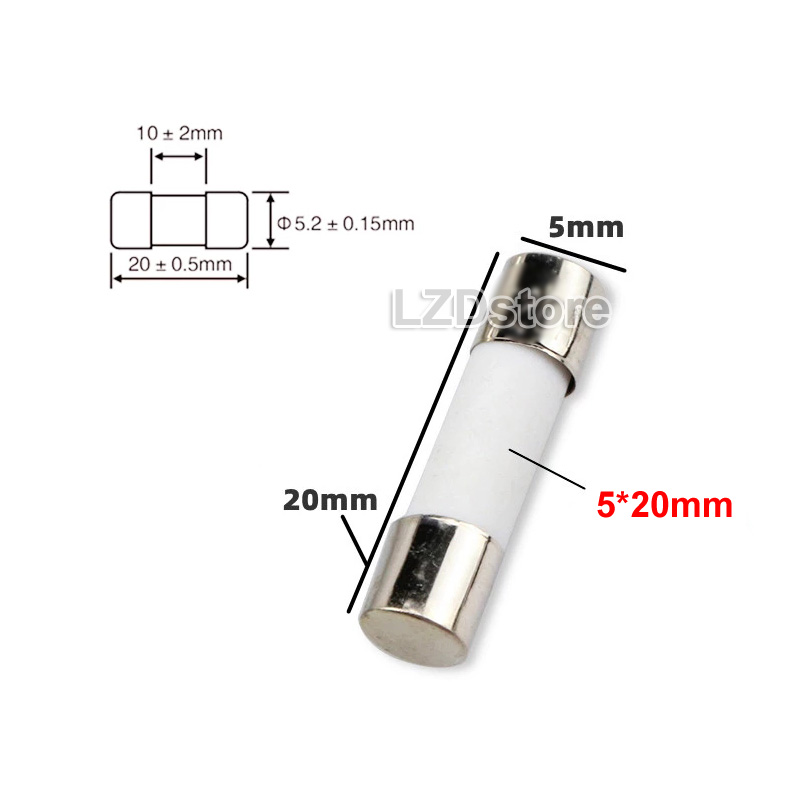 【FOOT SOFA】5pcs 5*20mm Slow Blow Ceramic Fuse 250V T1AH250V T1.25AH250V T1.6AH250V T2AH250V T2.5AH250V T3.15AH250V T4AH250V T5AH250V T6.3AH250V T8AH250V T10AH250V T12AH250V T15AH250V T20AH250V 5x20mm Time-Lag Fuses New Original. 