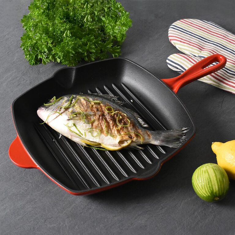 Cast Iron Square Griddle Pan 28cm. 