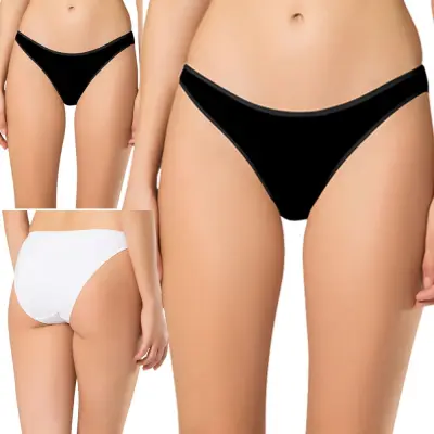 SASA Sexy Hi-Leg Brief Mid Waist Pure Cotton Panty Underwear 3-Pack