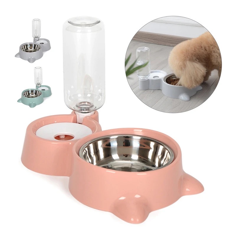 2-in-1 Pet Automatic Water Dispenser Food Bowl Dog Cat Rabbit Drinking Bowl Pets Food Bowls Food Dish Pet Feeders Auto Water Feeder Dog Bowl Feeder Travel Bowl Dog Plate Pet Plate Pets Food Bowl Dog Dish Pet Dish Food Grade Plastic Food Container Storage