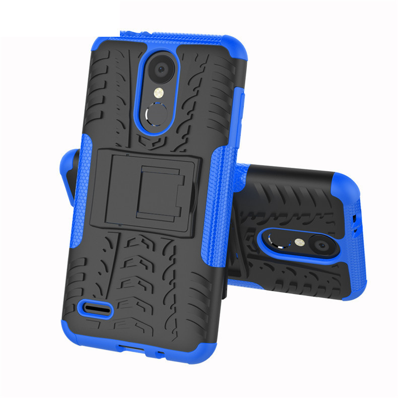 【ThinkWay】Silicone Durable Hard Plastic Case Stand For LG K10 (2017)/LV5 & LG K8 (2017)/LV3. 