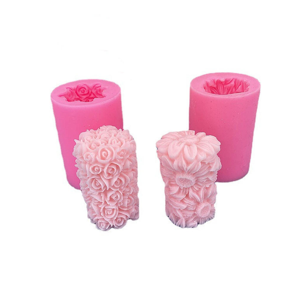 3-Piece Flower Silicone Mold Set For DIY Candles & Soaps - Easy Release Craft Molds