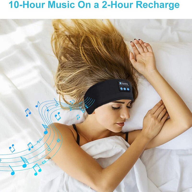 Bluetooth Headphones Sports Sleeping Headband Wireless Music Eye Mask Elastic Sweatproof Headset for Travel and Relaxation. 