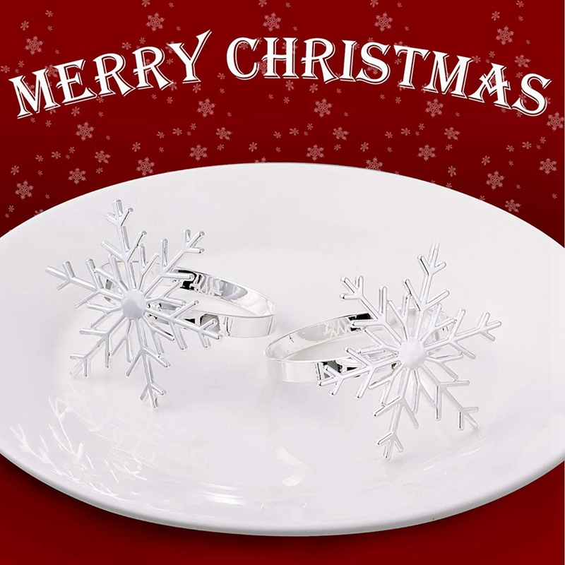 Compatible Withsilver Snowflake Napkin Ring Christmas Holder Festive 高評価！