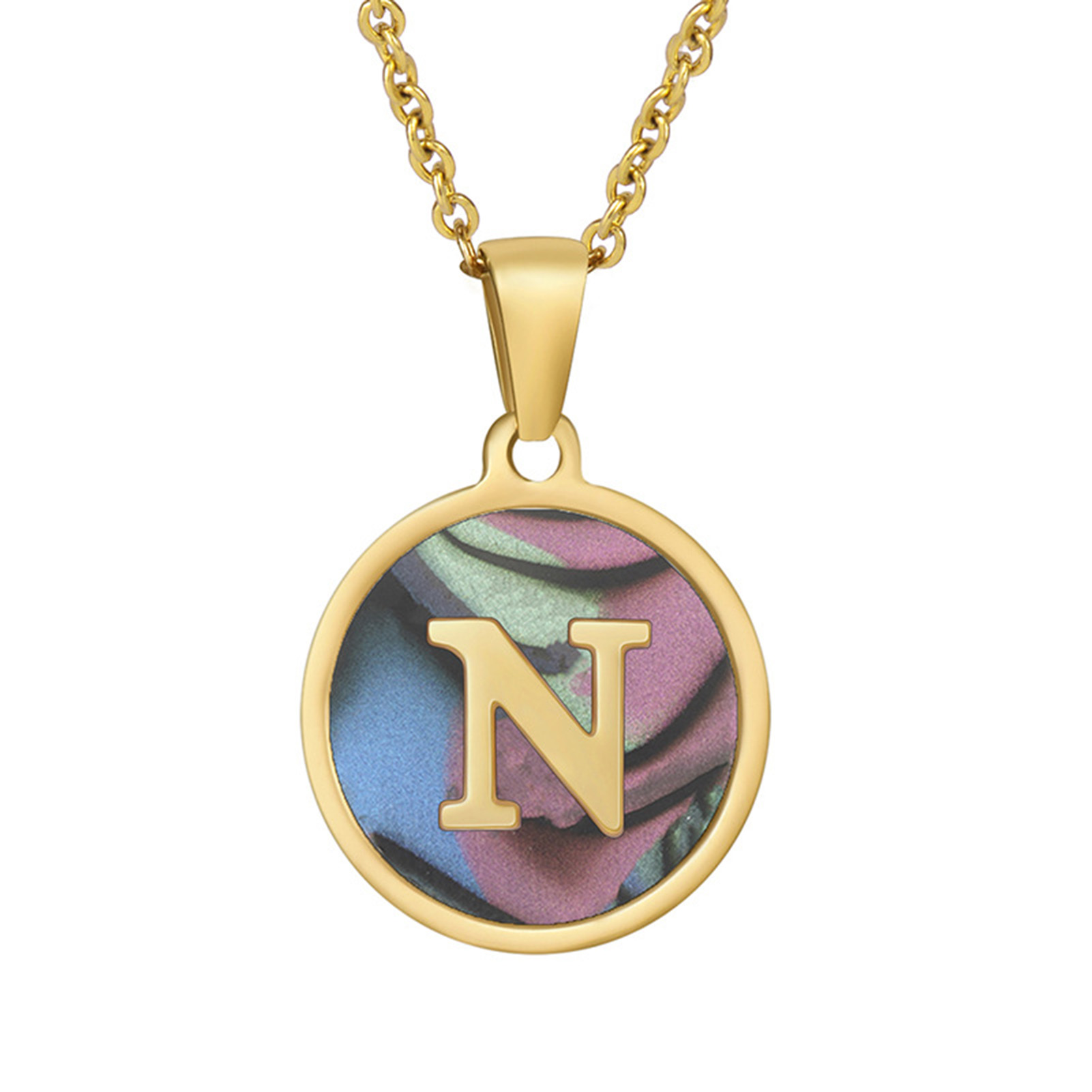 Women Necklace Letter Circle Letter 