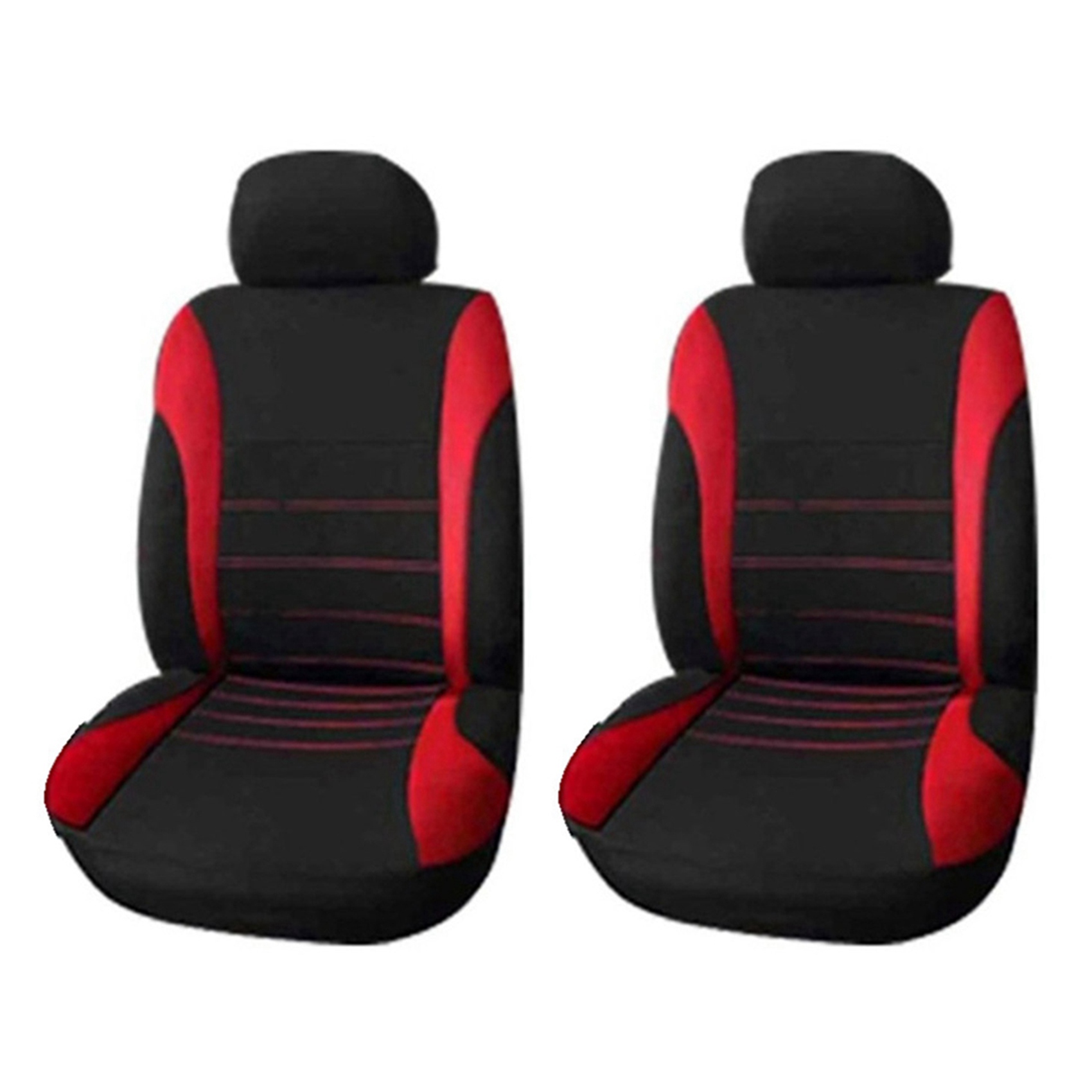 Front Car Seat Covers Front Ready Sport Bucket Seat Cover, 4-Piece Set Automobiles Seat Covers (Black + Red)