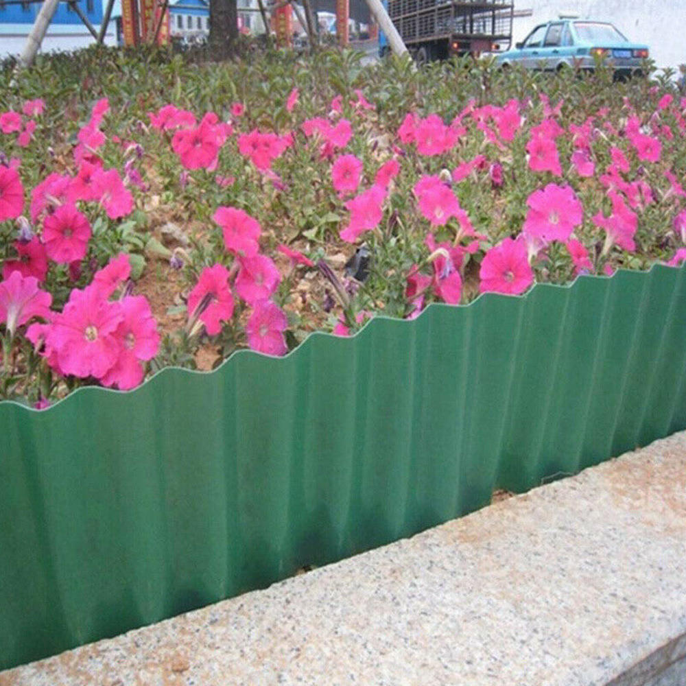 （New）9m Garden Platic Green Lawn Edge Edging Border Fence Gra PP Wall Roll Path. 