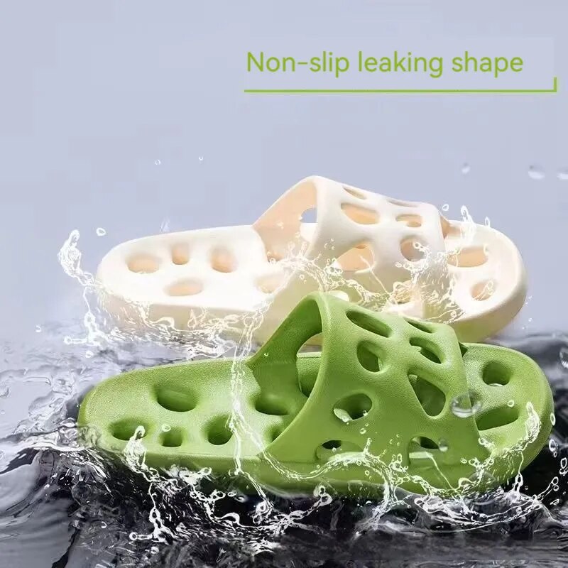 【WEJA】Women Wearing Slippers Are Fashionable Casual Non-slip And Leaking Sandals And Indoor Sandals In Summer Hollow Out. 