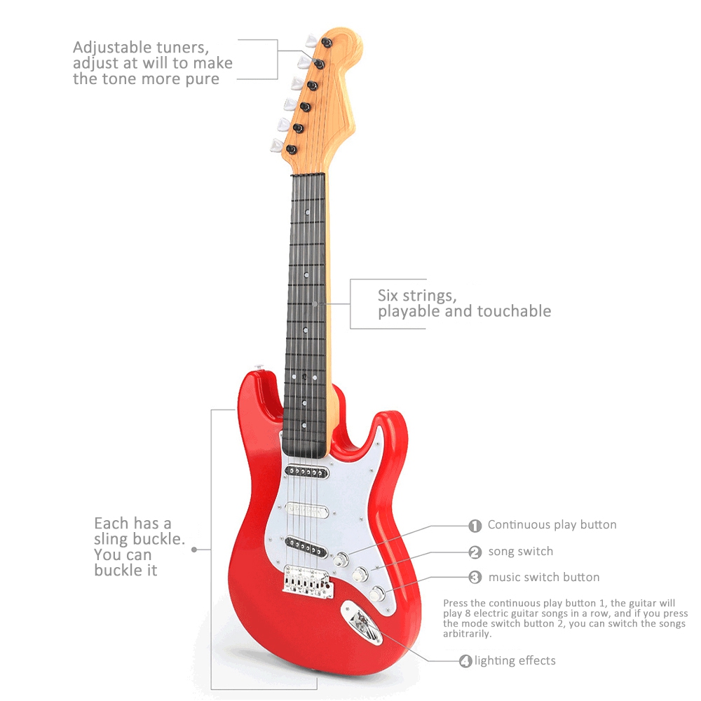 ALIEN Electric Kids Guitar 6 Strings Ukulele Guitar Toy Musical Instruments For Kids Children Beginners Early Education Guitar Gift. 