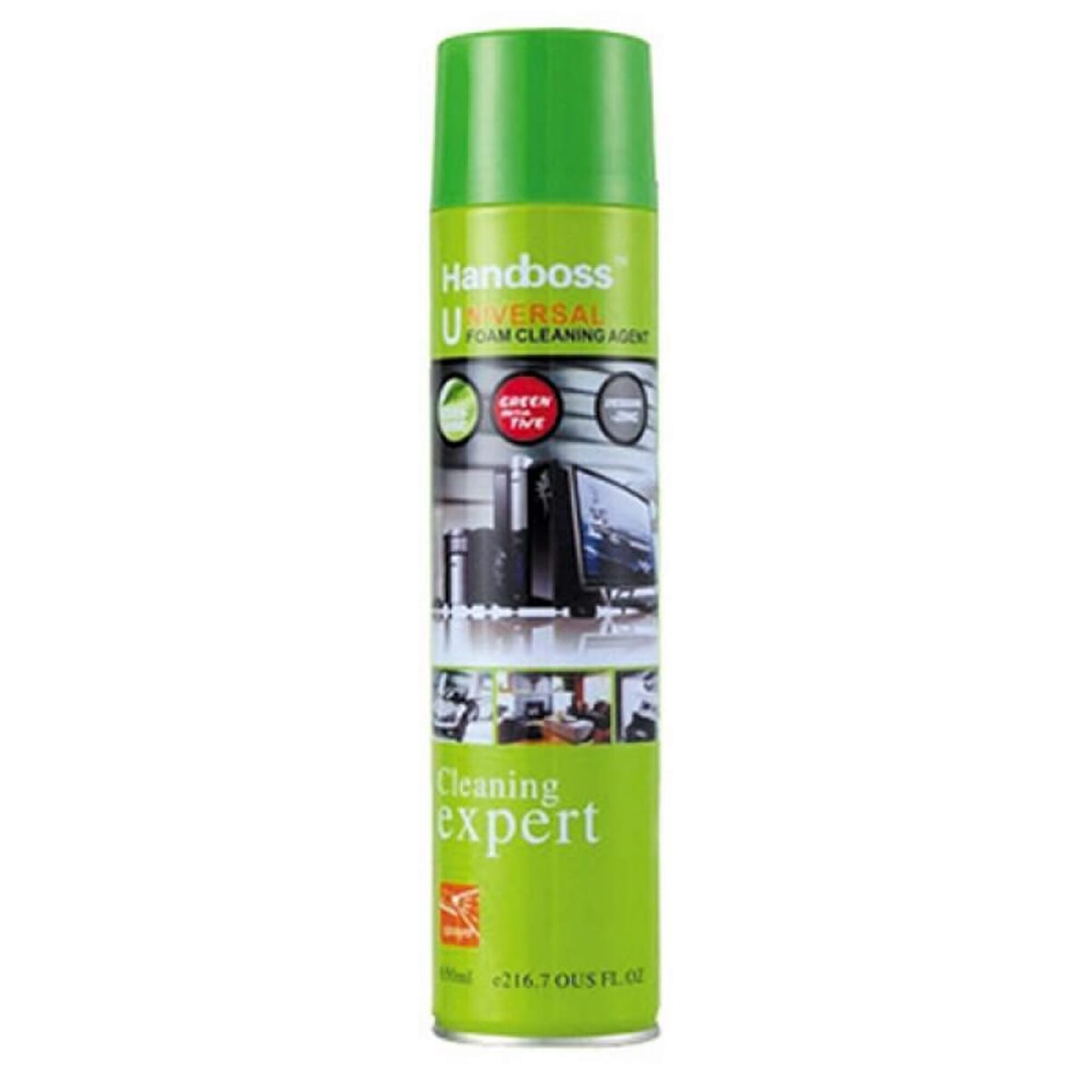 Handboss Universal Foam Cleaner With Brush Leather Fabric Cleaner Car Interior Dashboard Home Sofa Computer Laptop TV Water-free Cleaning Agent 650ml. 