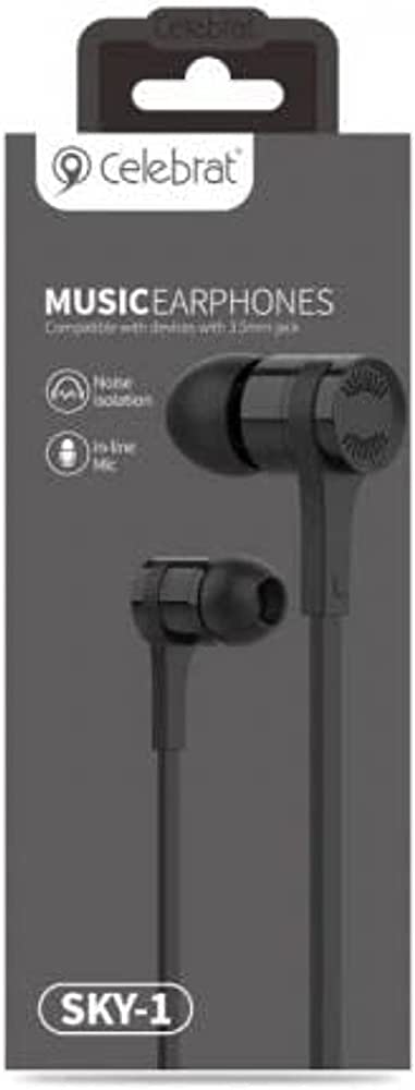 Celebrat Sky-1 Wired Deep Bass Earphone with Microphone. 