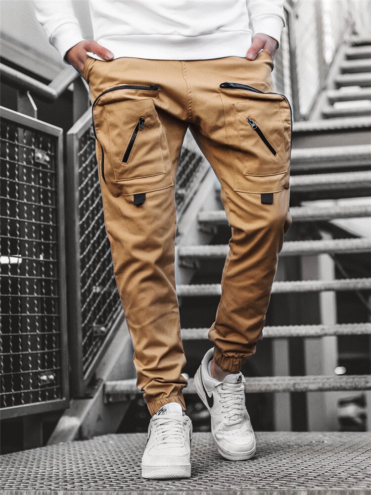 Men Cargo Pants Multi-Pocket Sweatpants 