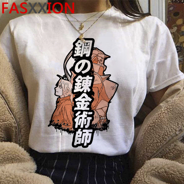 New Fullmetal Alchemist T Shirt Men Kawaii Edward Elric Graphic Tees Harajuku Cartoon Tshirt Japanese Anime Funny T-shirt Male. 