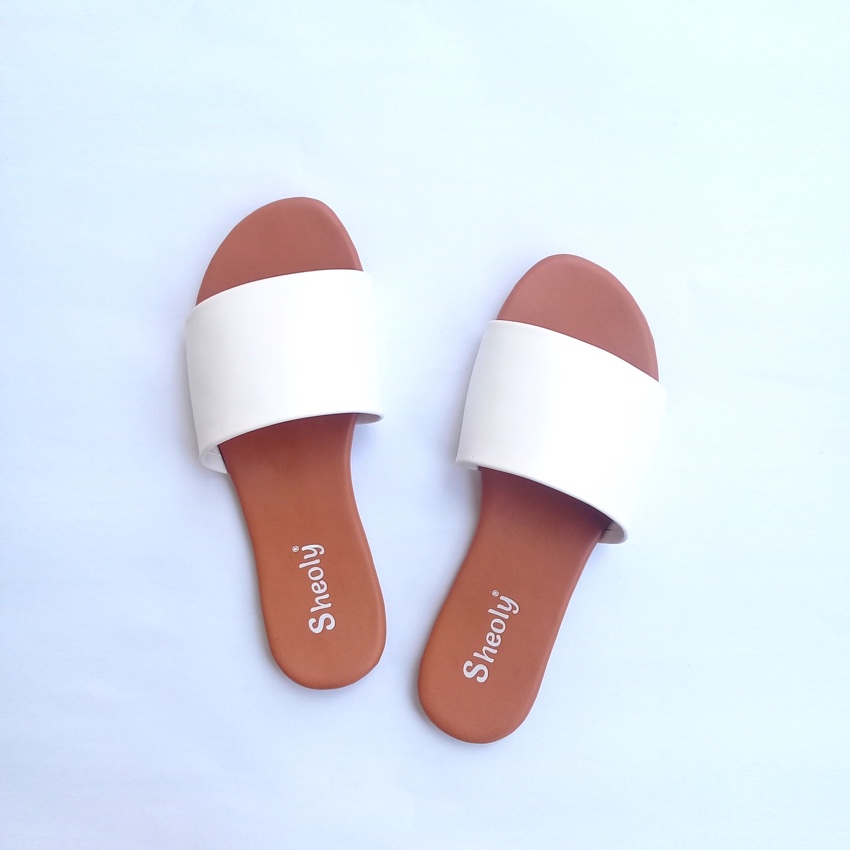white and tan sandals