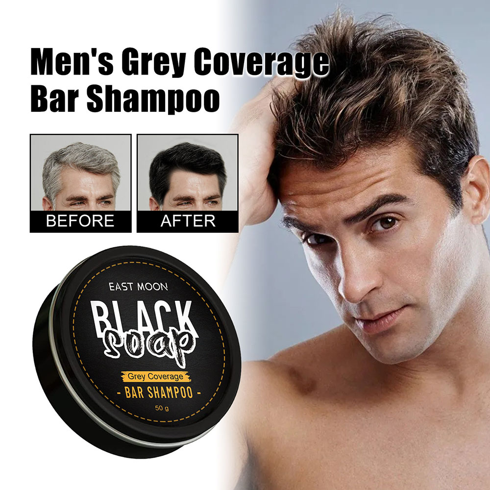 Men's Grey Coverage Bar Shampoo Hair Darkening Black Soap For Grey Hair Cover Oil Control Beauty Hair Shower Hair Soap