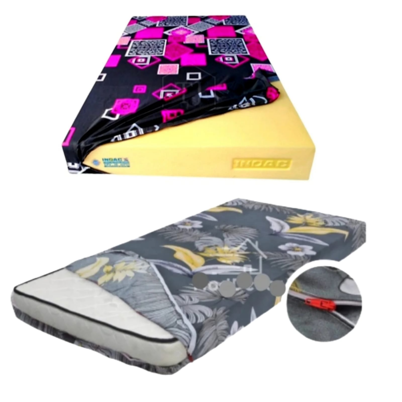 cotton mattress bed cover with zip opener multy clour. 