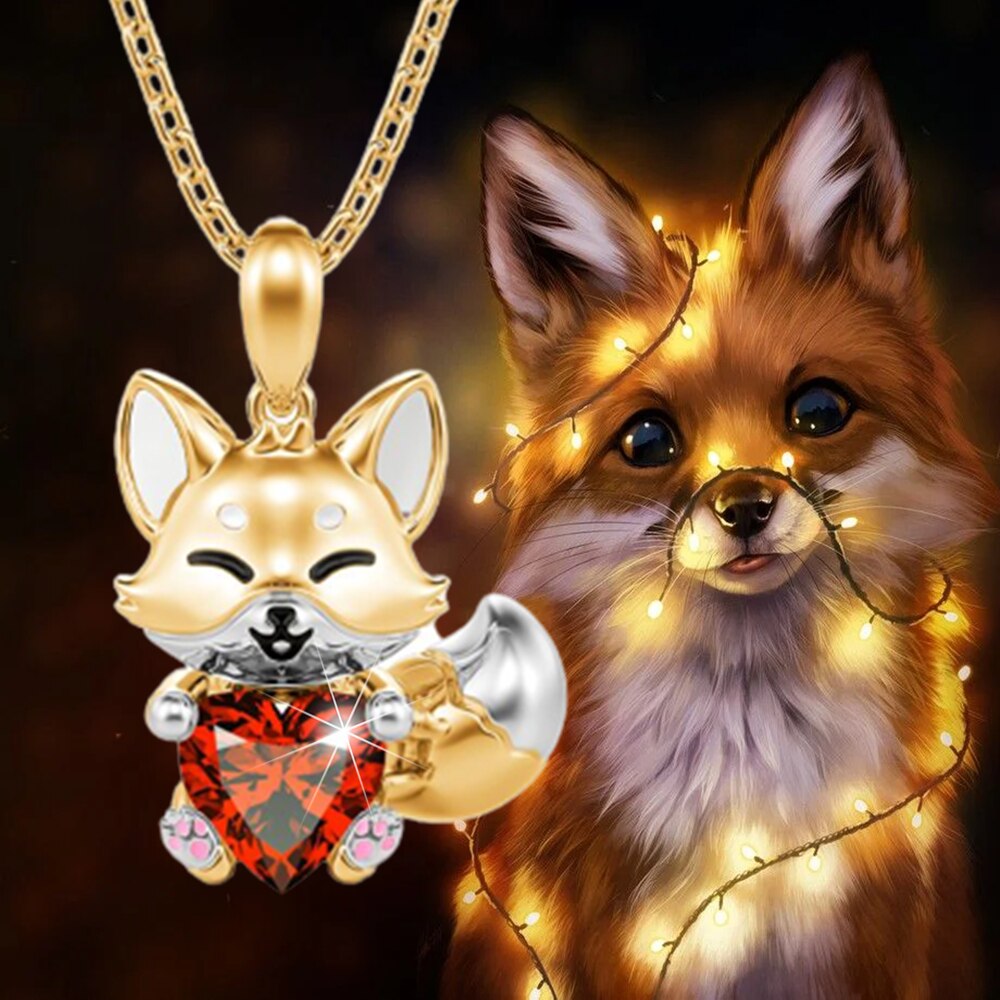 Gold hot sale fox pendant