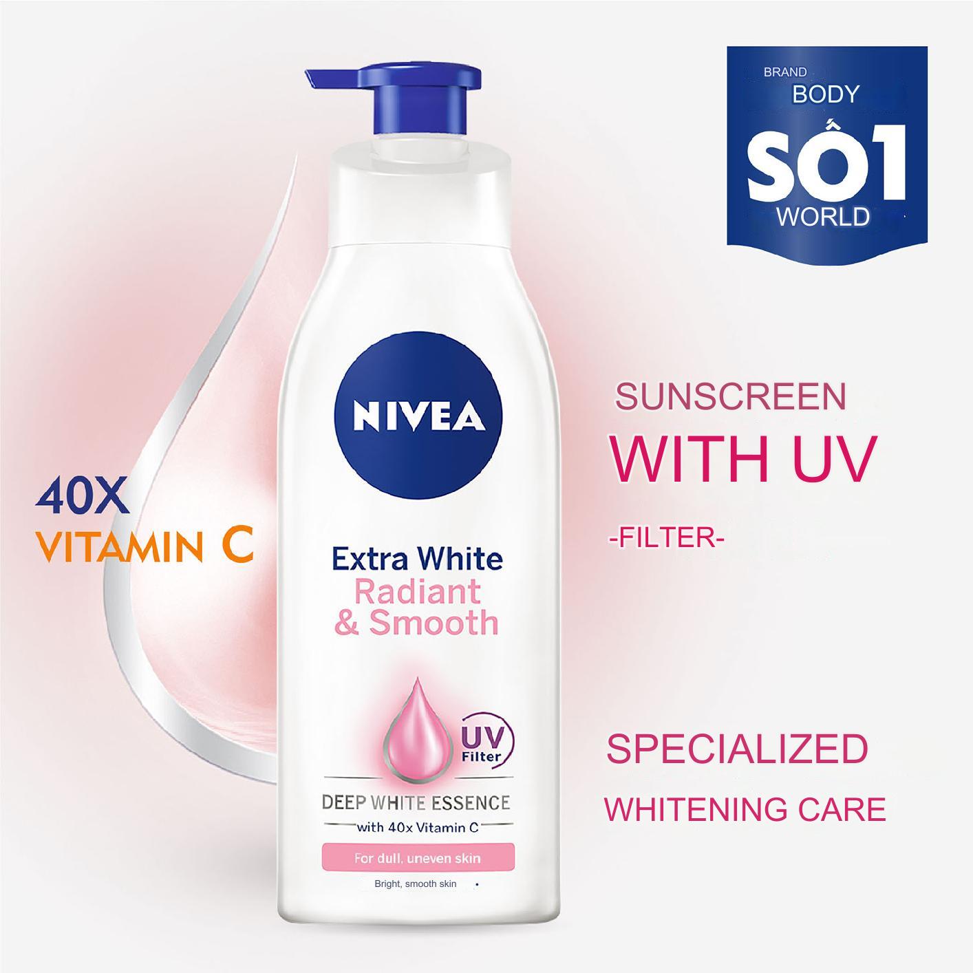Nivea Extra White Radiant & Smooth Body Lotion 400ml Vitamin C. 