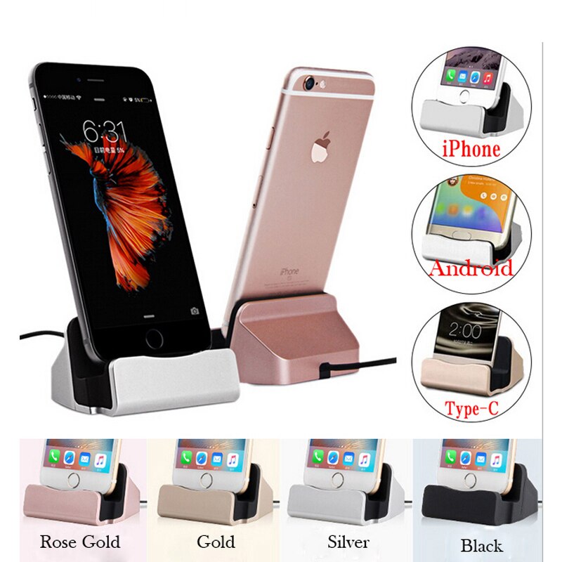 USB Type C Docking Station Micro USB Dock Station Charger Holder For iPhone 7 8 Plus XS Xiaomi 8 9 A1 A2 Redmi 4 4X 5 5A 6A 7 7A. 
