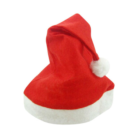 Christmas Hat Party Adult Santa Hat Printed Red And White Xmas Cap For Santa Claus. 