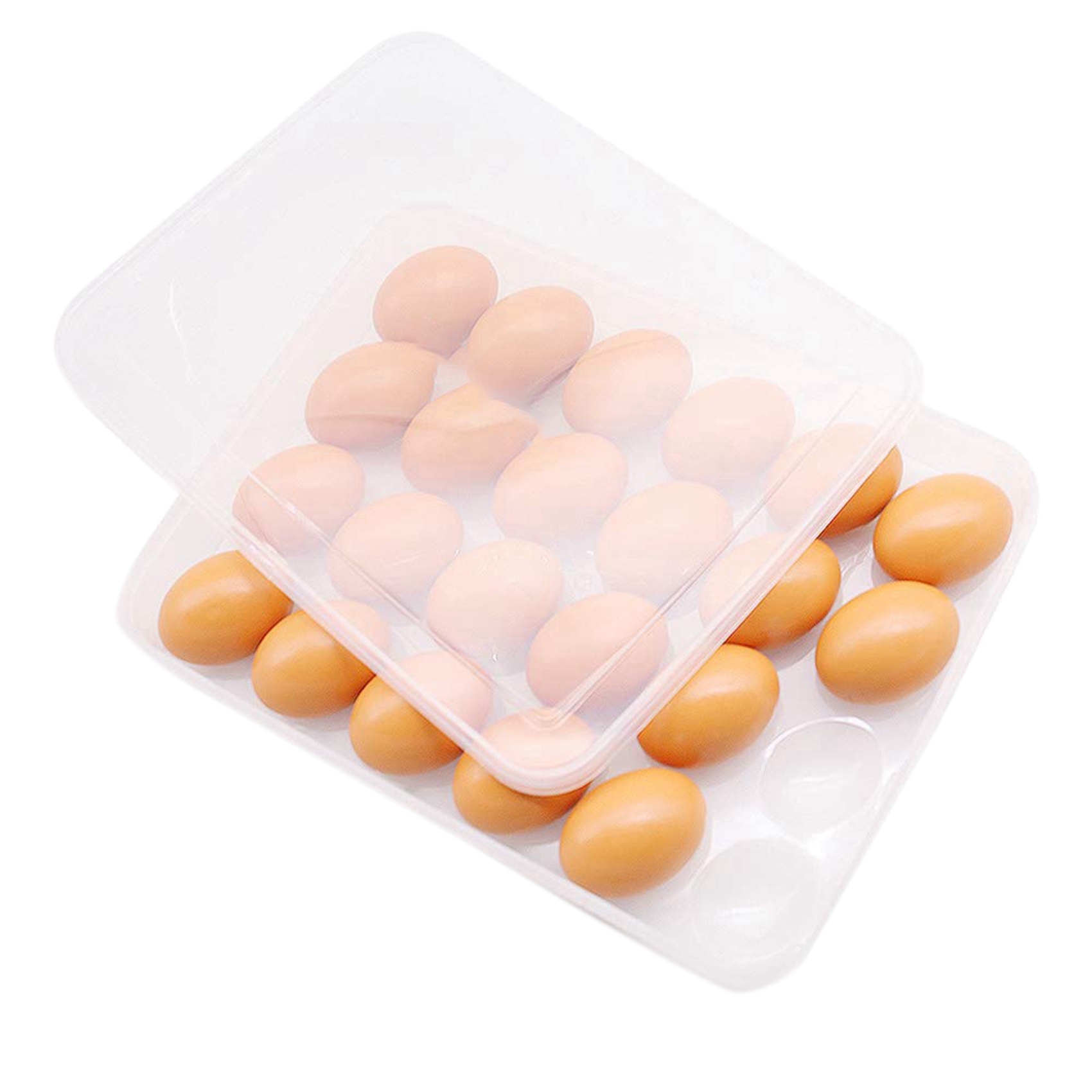 2X Egg Holder for Refrigerator, with Lid Fridge Egg Storage Stackable Plastic Egg Containers, 24 Egg Tray. 