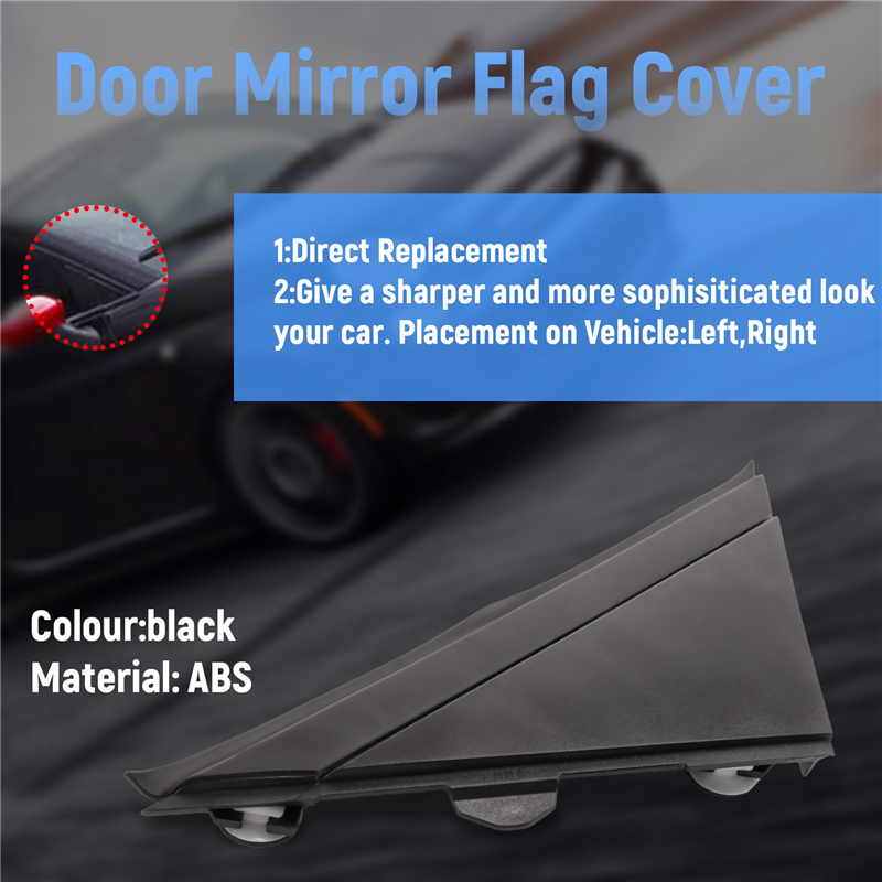 Car Left & Right Door Mirror Flag Cover Molding Triangle Cover. 