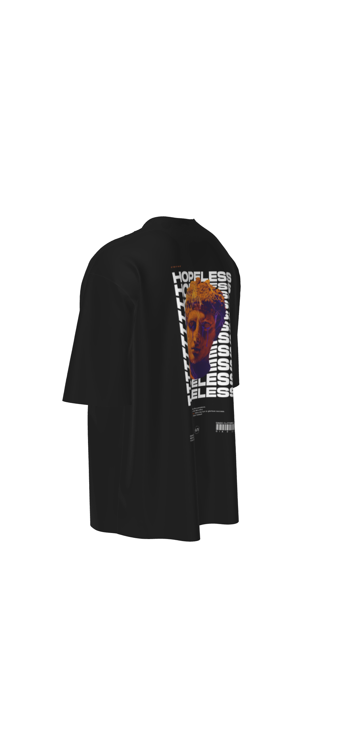 Oversized Printed Graphic Crew Neck t shirt for men - Black. 