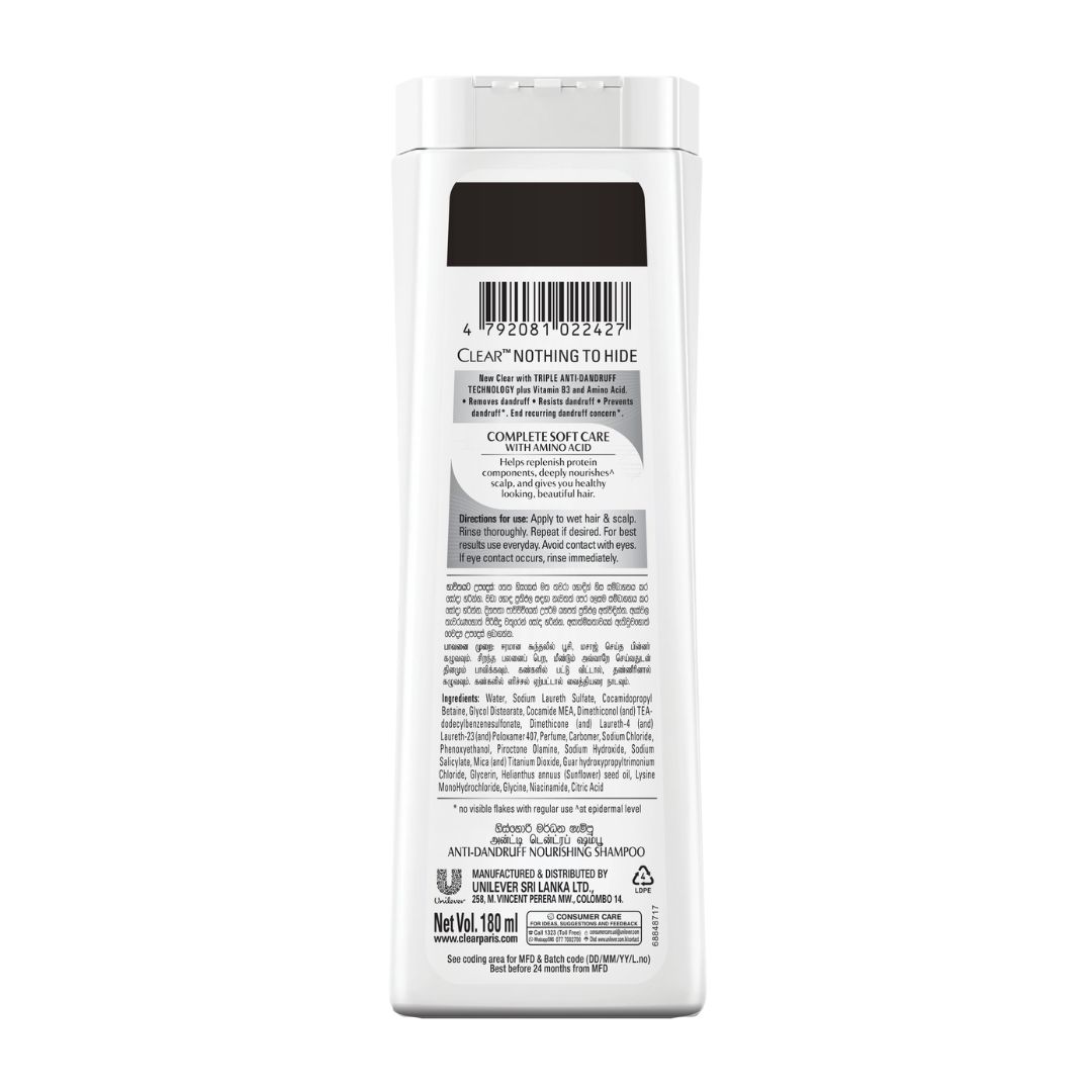 Clear Complete Soft Care Shampoo, 180ml. 