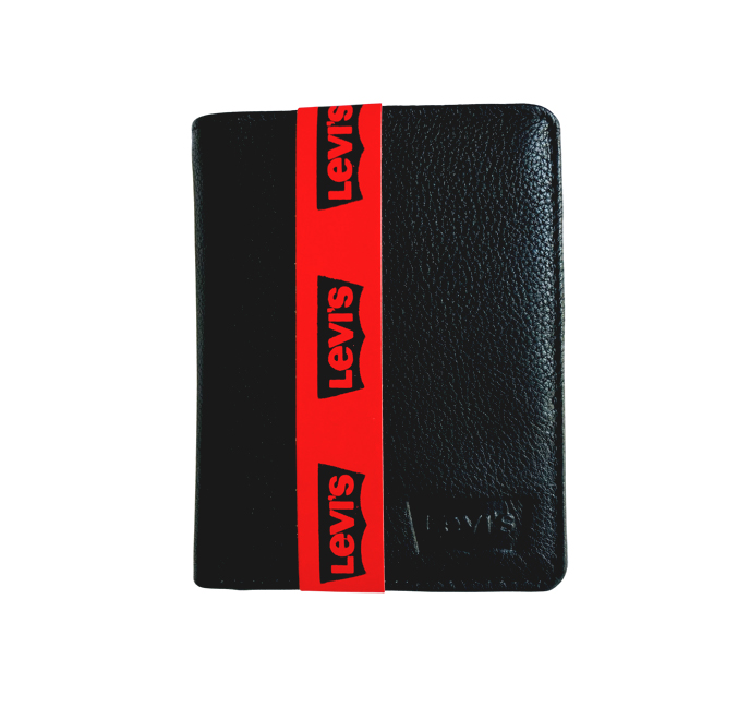 Men's New Black colour Genuine Leather Levis Book Type Wallet. 