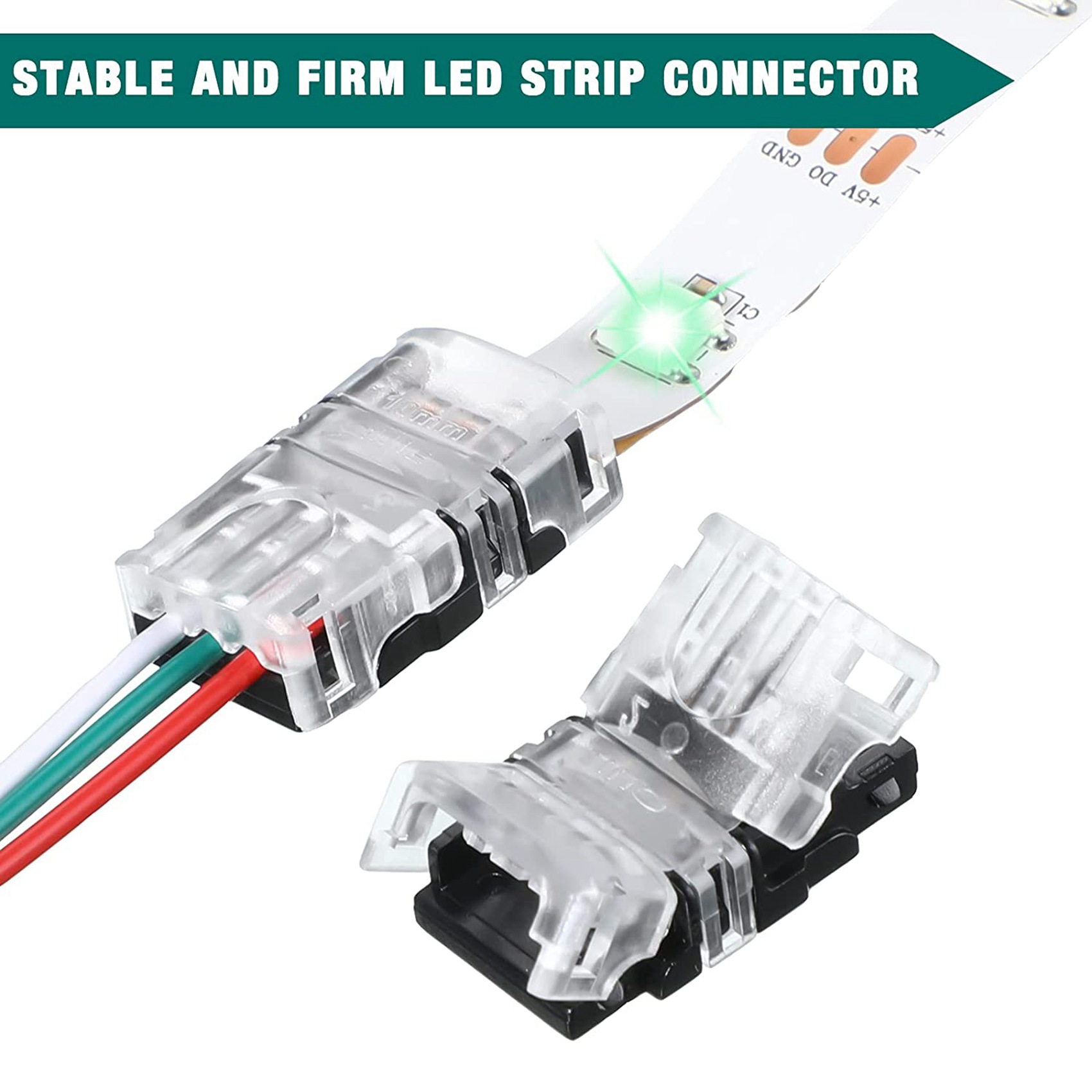 11 Pieces Tunable 3 Pin LED Strip Connectors 10mm LED Strip Light Connectors LED Strip Connector Terminal for WS2811. 