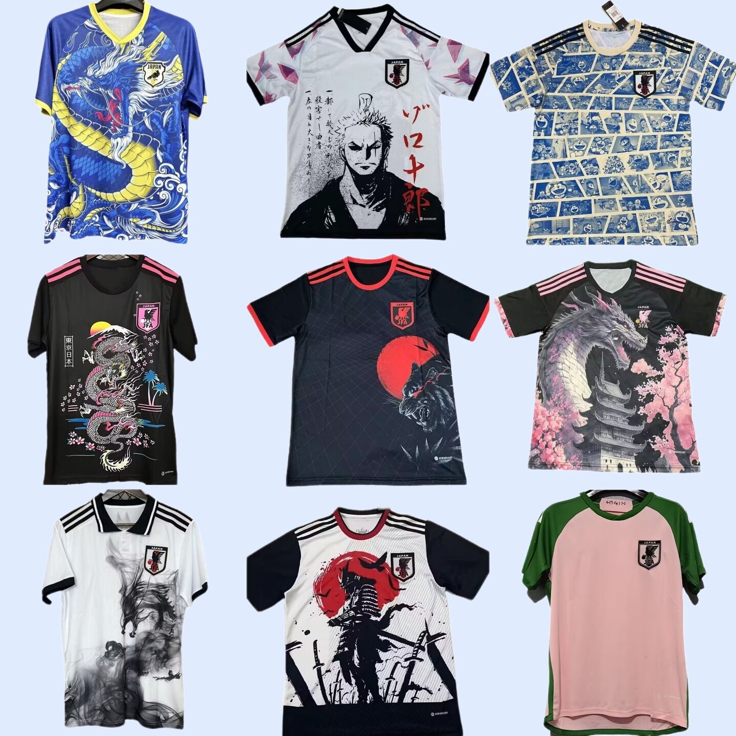Japanese football jersey fan version jersey anime special edition Dragon Ball Kamen Rider Crayon Shin chan