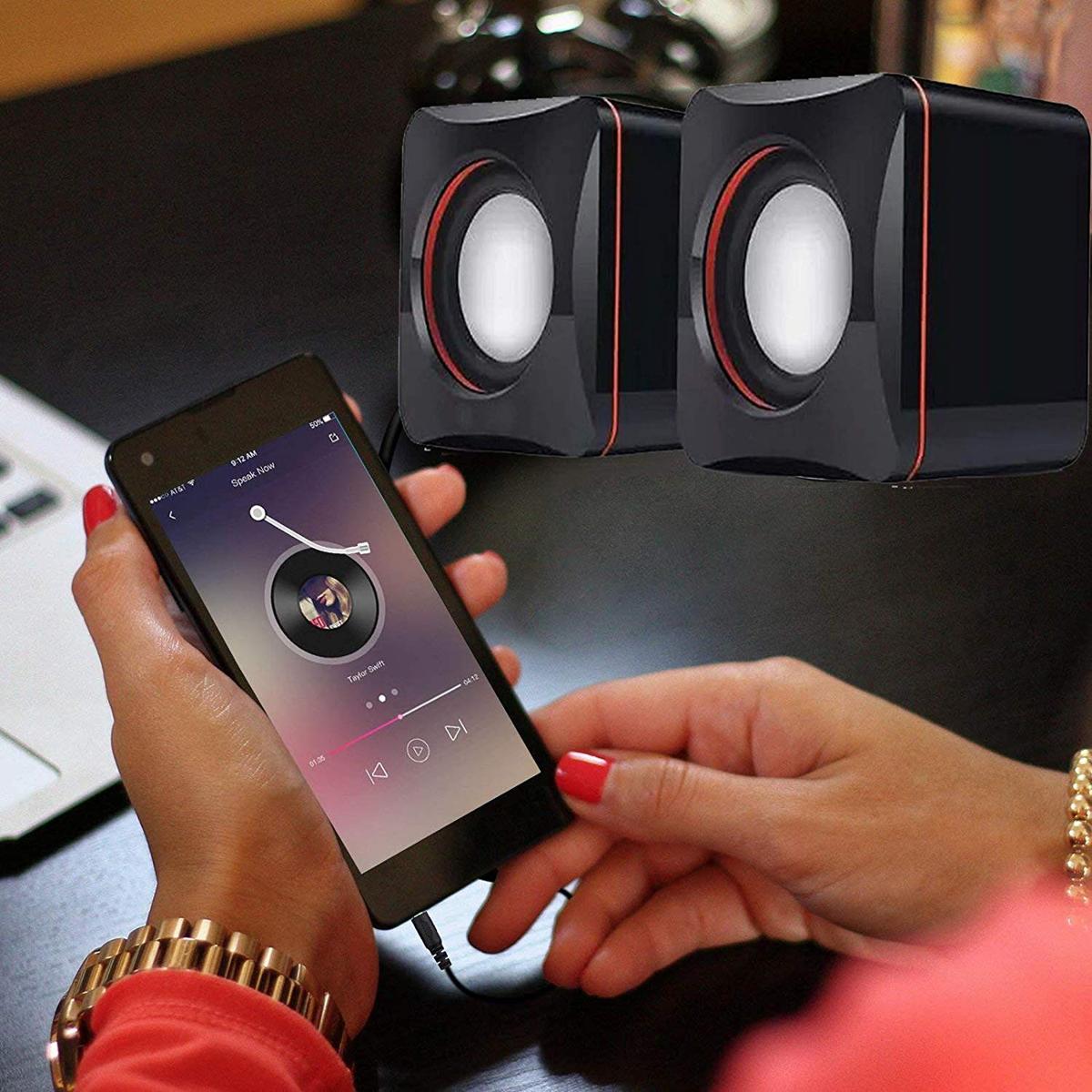 Speakers USB Powered Speakers, Desktop Mini Computer Laptop Speaker Bass Sound Music Player System Wired Speaker Durable