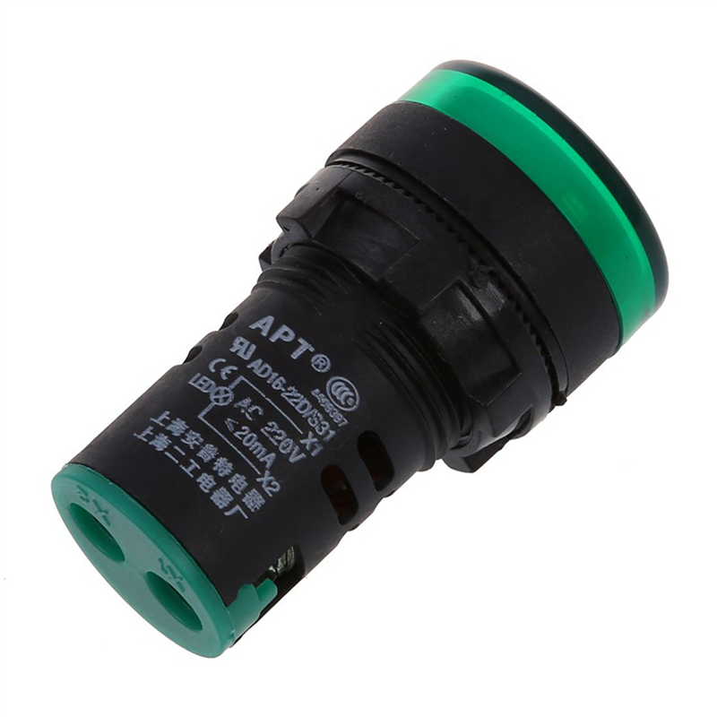 Red, Yellow-Green Light Lamp 22 mm LED Pilot Display Panel AC 220 V 15 ...