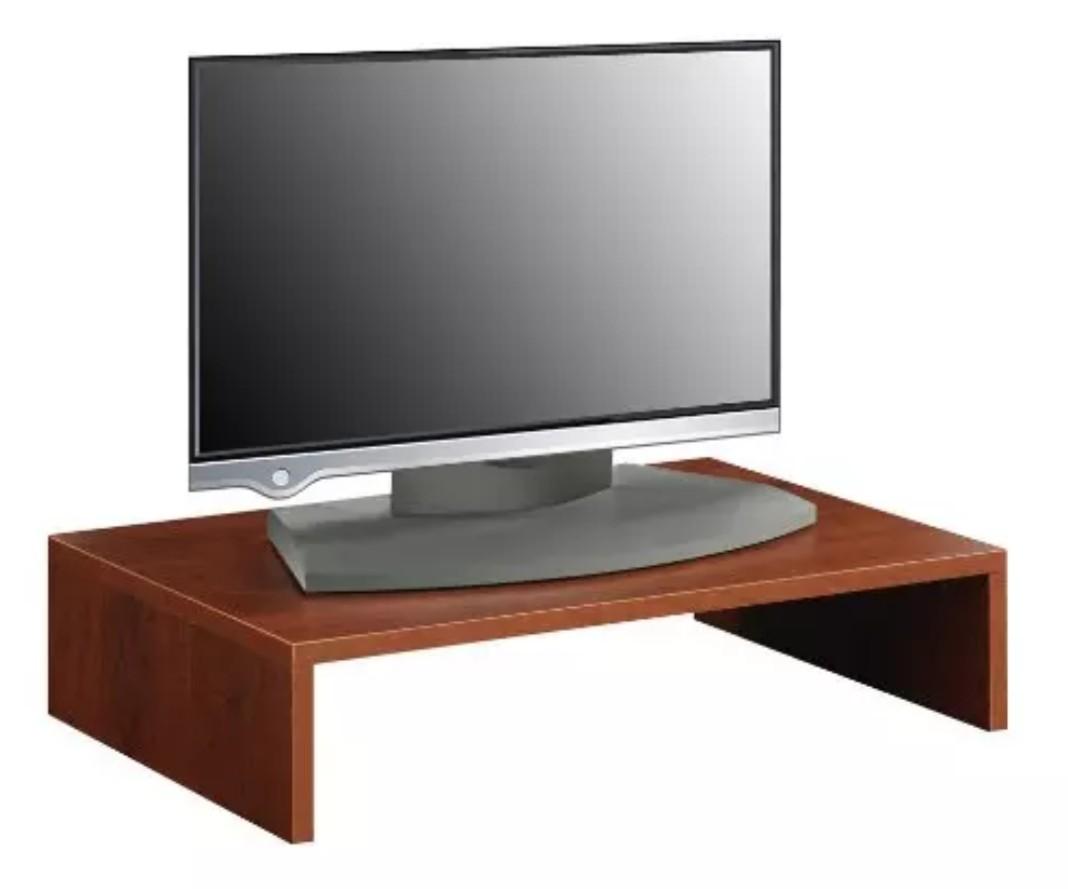 Vtec Home Modern Wooden Monitor Stand Arm Riser Desk Storage