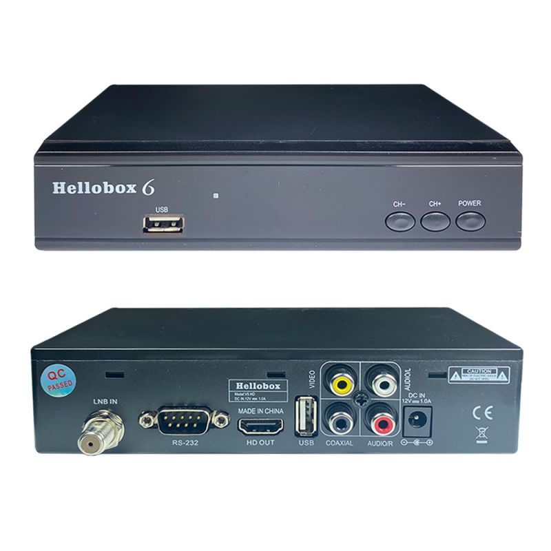 Hellobox 5 Receiver Satellite TV Receiver Box DVB-T2 DVB S2 Combo TV Box Tuner Satellite TV Receiver DVB S2X H.265 - 2 Year All Sri Lankan Channels Free No Reload- Wi-Fi Stick FREE. 