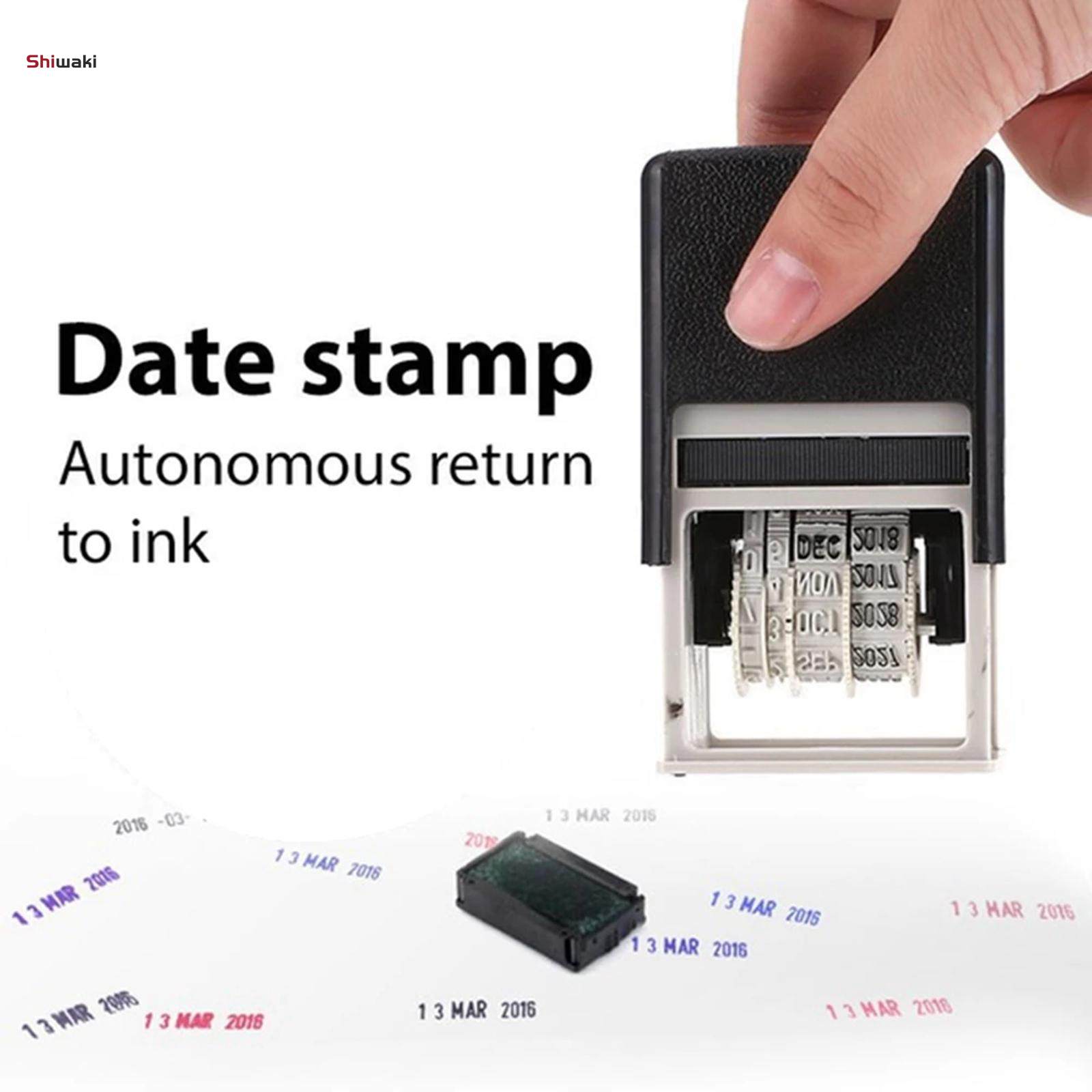 Self Inking Date Stamp with Adjustable Date Embellishment Crafts Business Print Stamp Office Years Month Day Shipping Due Date DIY Diary