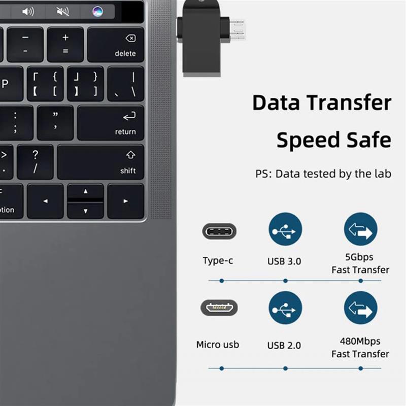 USB C to USB 3.0 OTG Converter USB 2 in 1 Type C Micro-OTG Adapter. 