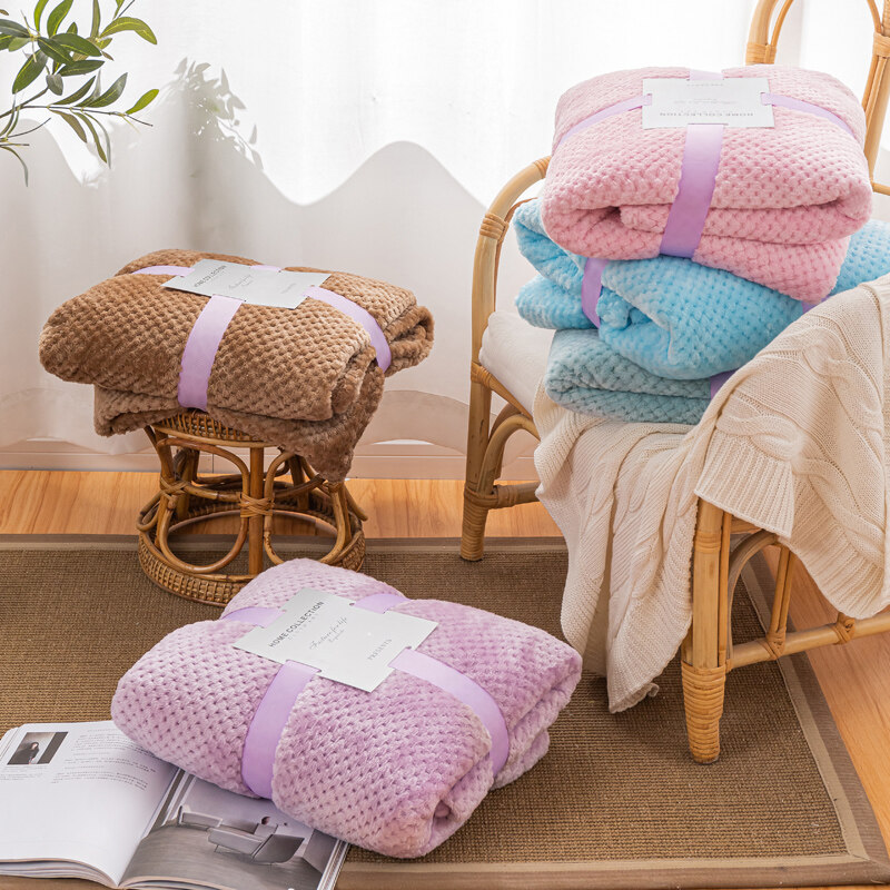 Super Soft Fluffy Plaid Winter Bed Blankets Large Thick Fleece Sofa Blanket Pink Small Microfiber Blanket for Kids Bedding Home. 